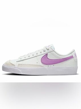Nike Women’s White Sneakers with Purple Swoosh